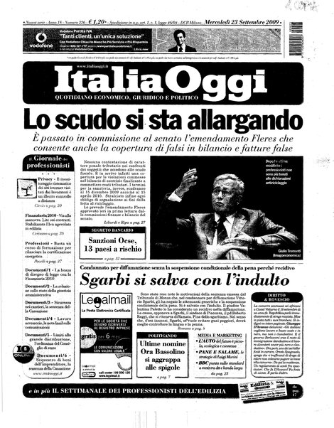 Italia oggi : quotidiano di economia finanza e politica